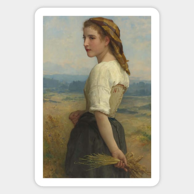 Glaneuse by William-Adolphe Bouguereau Sticker by Classic Art Stall